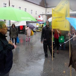 Demonstration im Regen für den Altoona-Park