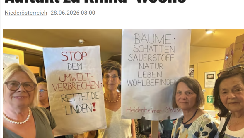 Wirbel um Baumprotest bei Auftakt zu Klima-Woche, Kronenzeitung Artikel
